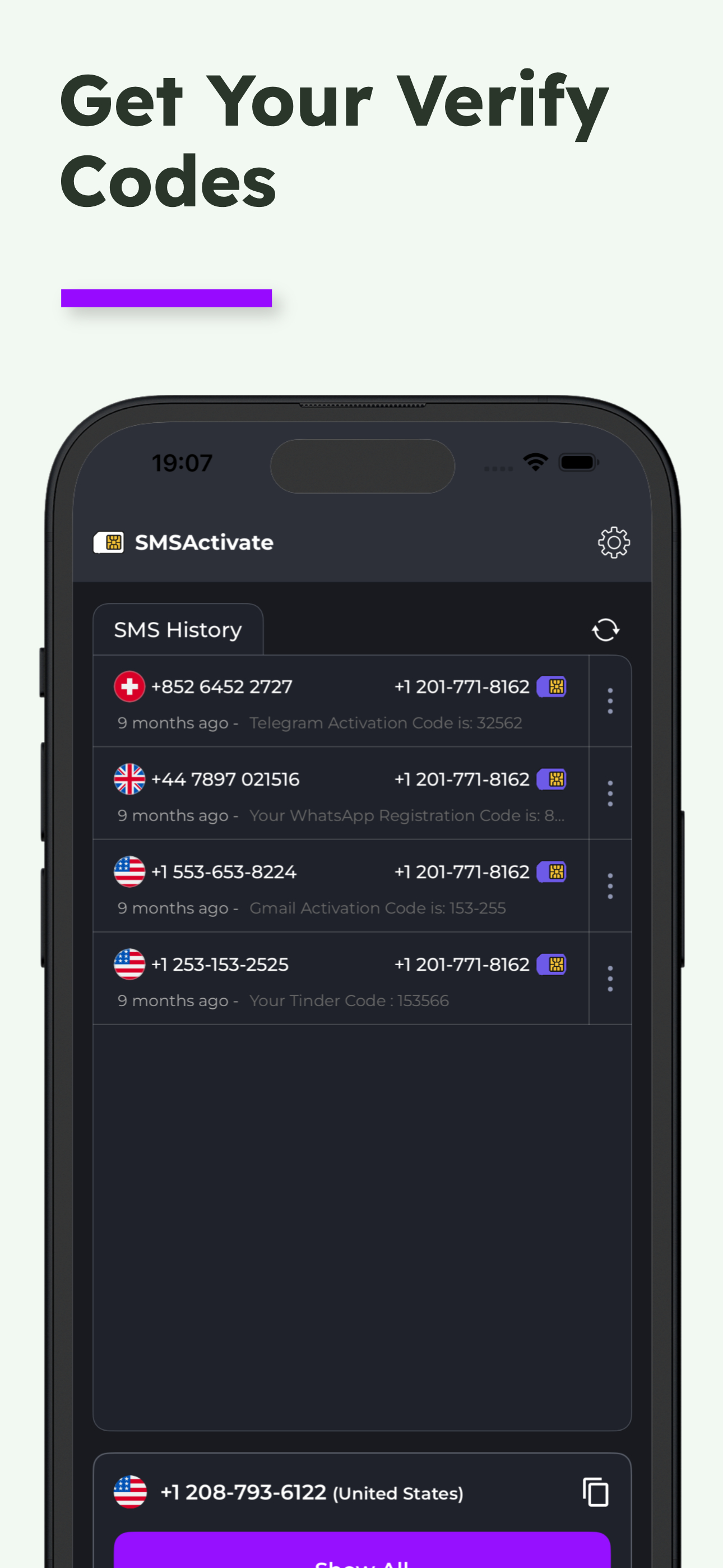 SMSActivate.APP - Virtual Nums