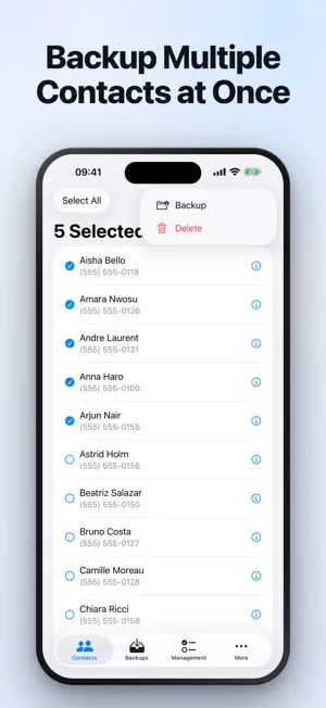Backup Contacts: Transfer Tool screenshot 1