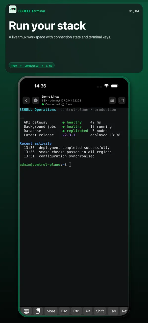 Screenshot #1 pour SSHELL Terminal