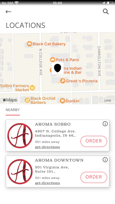 Aroma Restaurants Screenshot