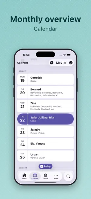Name day calendar & reminder screenshot 2