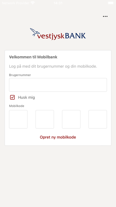 Vestjysk Bank Erhverv Screenshot