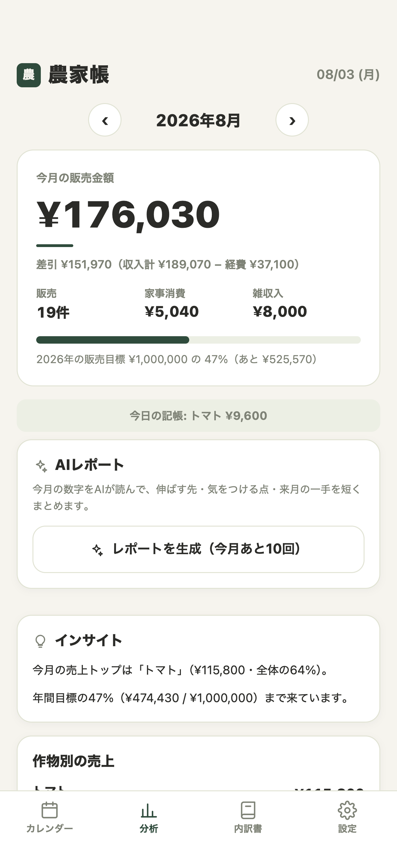 農家帳 − 農業の帳簿・経費・確定申告 screenshot 3
