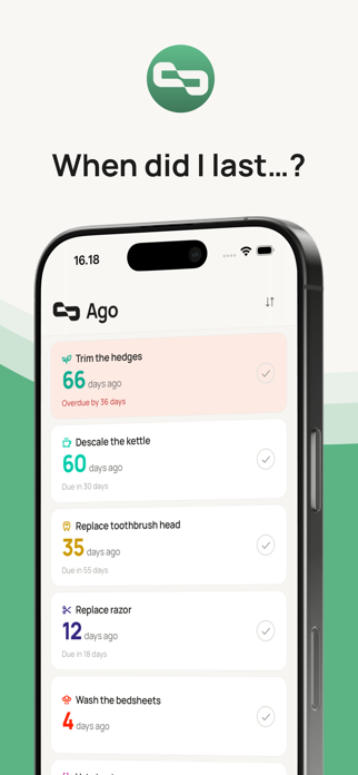 Ago: Last Time Tracker Screenshot 1 of 7