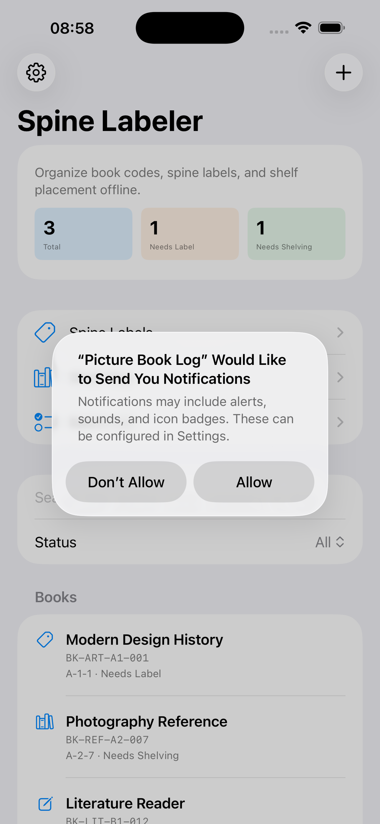 Book Spine Shelf Labels screenshot 2