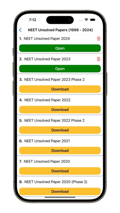 NEET Solved Papers Screenshot