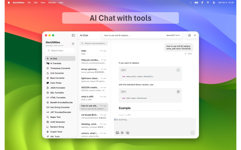 #5. DevUtilities (macOS) Por: Hengfei Yang
