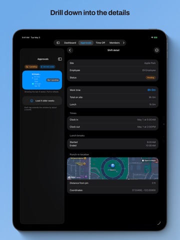Punch: Shift Tracker iPad screenshot