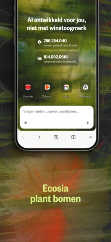Ecosia: Zoek en plant bomen iPhone screenshot 2