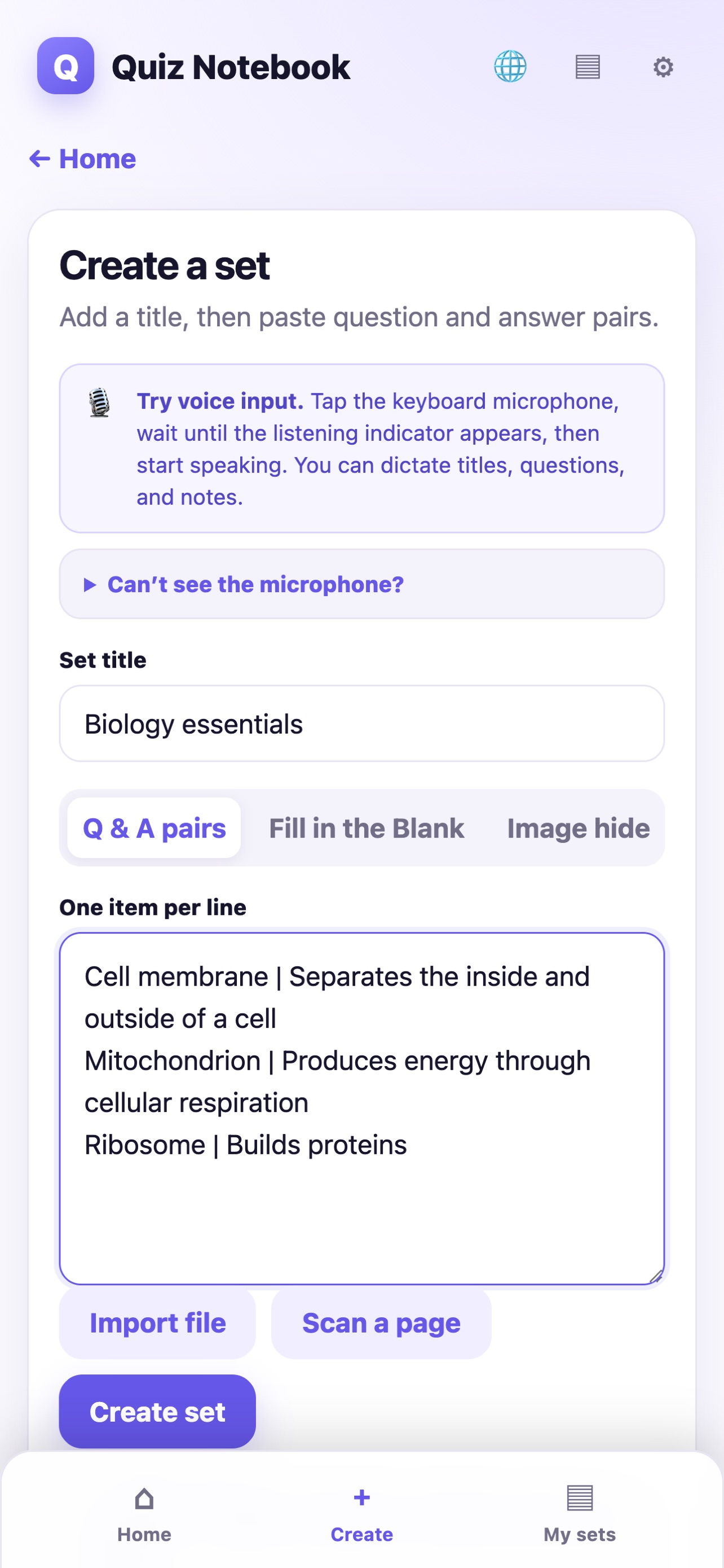 Screenshot 2 of Quiz Notebook