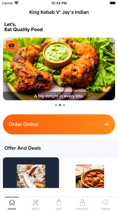 King Kebab V' Jay's Indian app screenshot