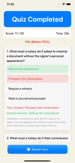 California Notary Public Prep iPhone Screenshot 2