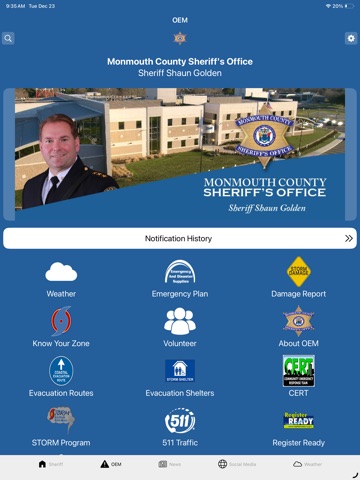Monmouth County Sheriff iPad screenshot