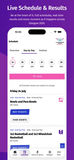 Glasgow 2026 Games iPhone screenshot 1