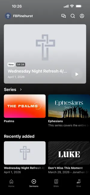 First Baptist Church Pinehurst screenshot 2