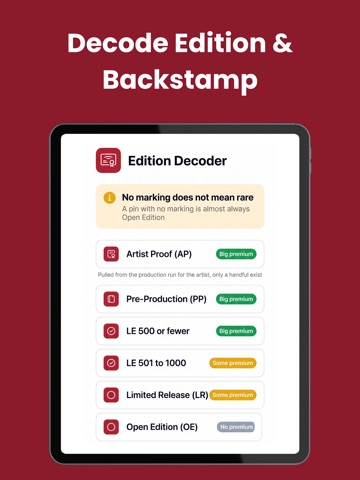 Pin Value: Trading Pin Scanner iPad screenshot