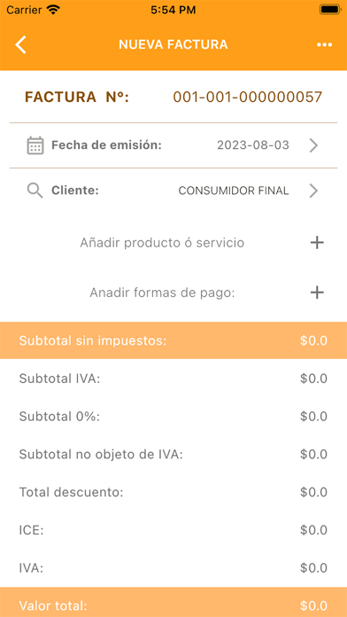 Facturero Móvil Screenshot