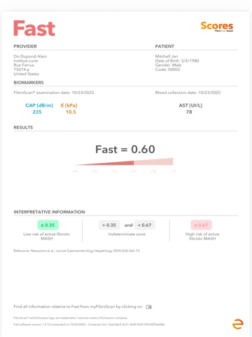 myFibroScan iPad screenshot