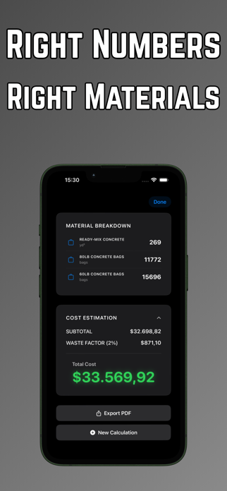 Construction Calculator ConPro Screenshot 5 of 6