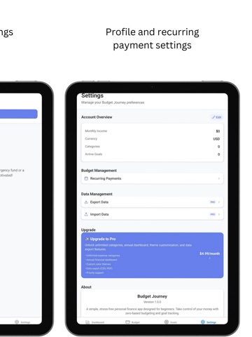 BrightBudget iPad screenshot