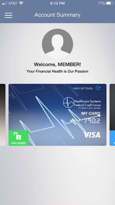 Card Control by Healthcare FCU Screenshot
