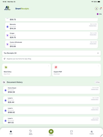 Smart Receipts - AfterBuy iPad screenshot