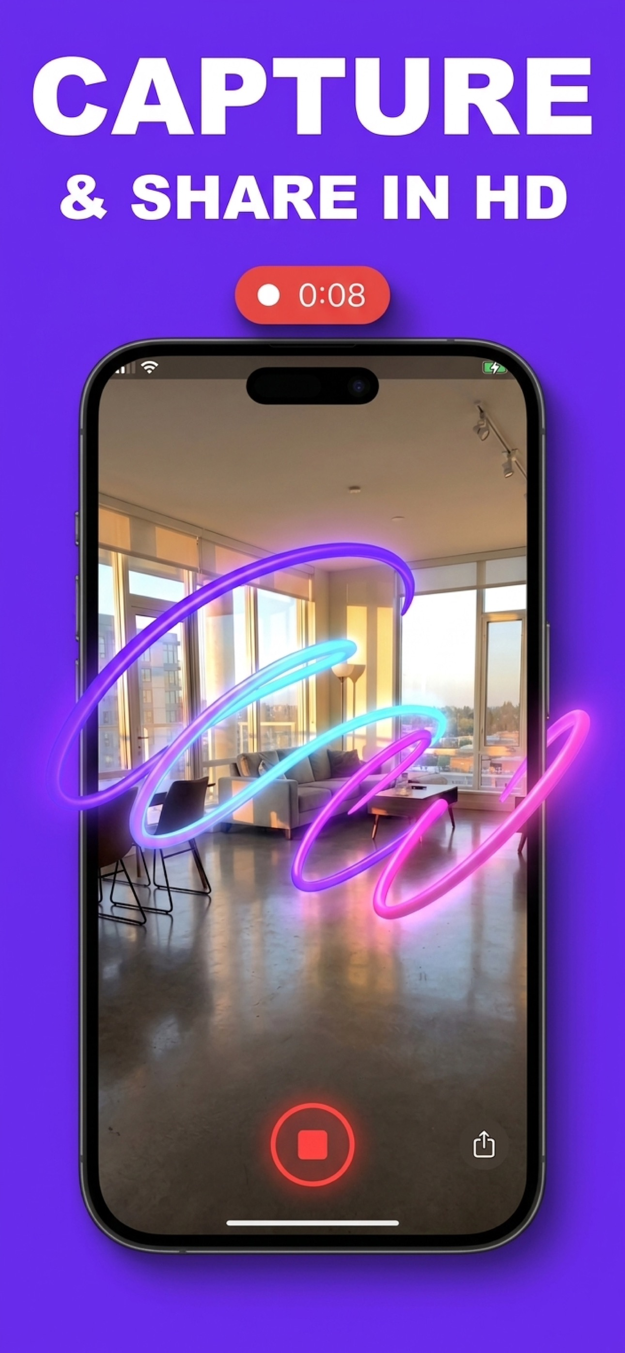 Neon Glow Draw: Light Art 3D screenshot 5