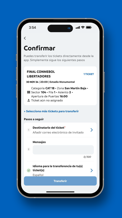CONMEBOL Tickets Screenshot