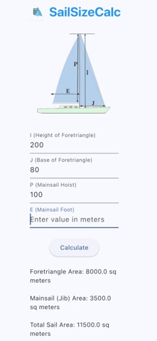 SailSizeCalc screenshot