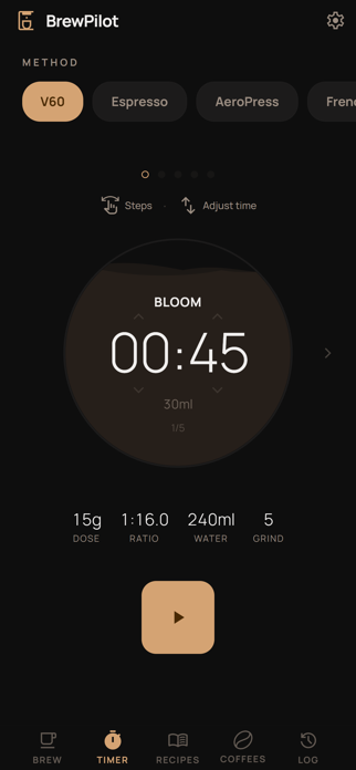 BrewPilot: Coffee Ratio Timer Screenshot 2 of 5