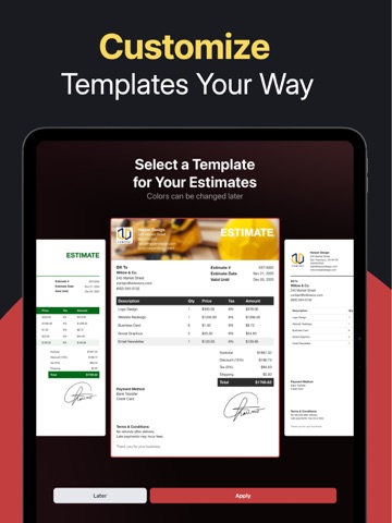 Estimate Maker - Business Cost iPad screenshot