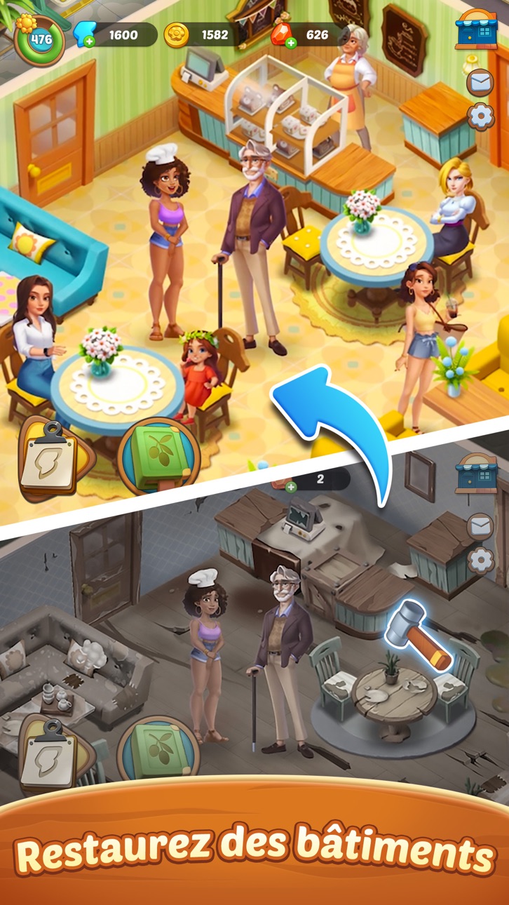 Seaside Escape®: Merge & Story iOS Mod IPA screenshot 4 - iOS game interface