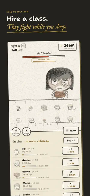 clickergrimm: Idle Doodle RPG screenshot 1