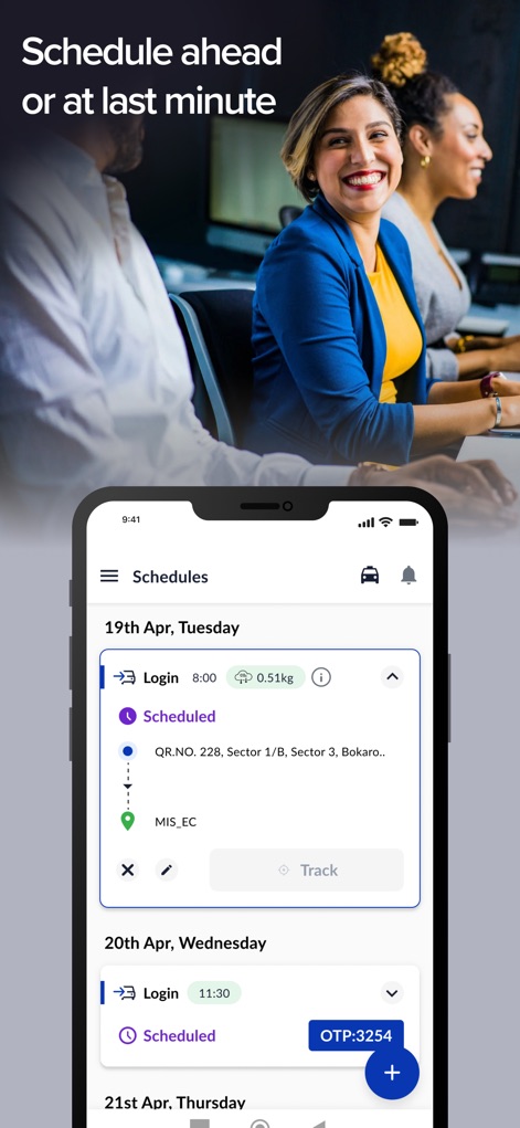 MoveInSync - Nutzer können Fahrten für verschiedene Tage detailliert planen und den geschätzten CO2-Ausstoß pro Fahrt verfolgen, um umweltbewusst zu reisen.