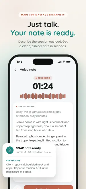Massage Scribe: SOAP Notes screenshot 1