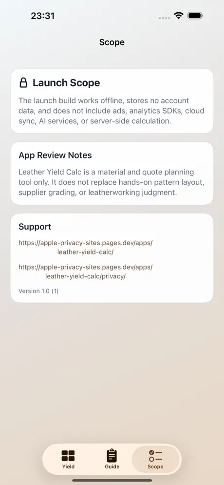 Leather Yield Calc screenshot 5