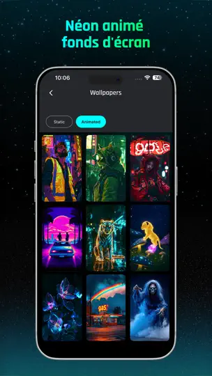 Capture d'écran de Horloge De Nuit Numérique Néon sur iPhone 8