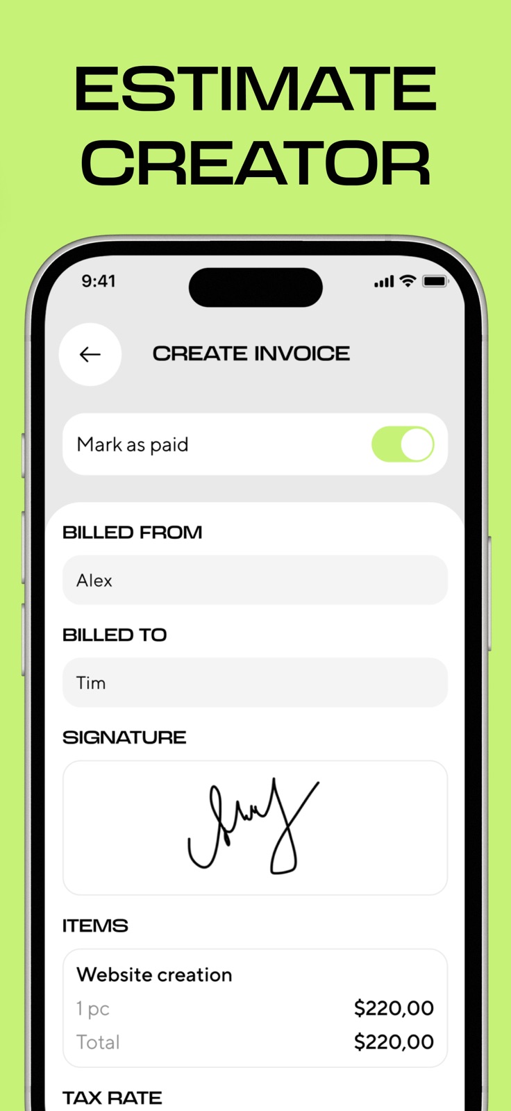 Invoice app: Bill Generator iphone screenshot 2