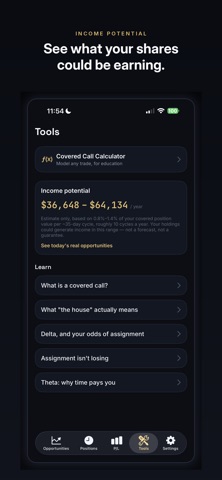 Extrinsic: Options Income iPhone screenshot