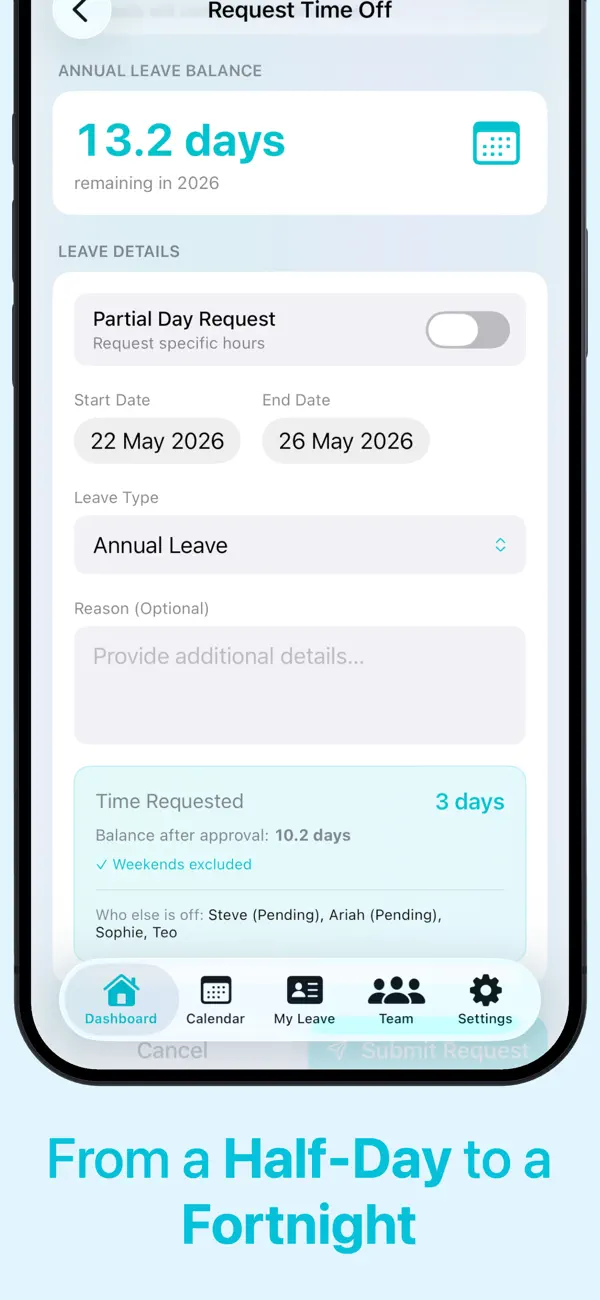 Screenshot #2 pour TeamLeave: PTO & Leave Tracker