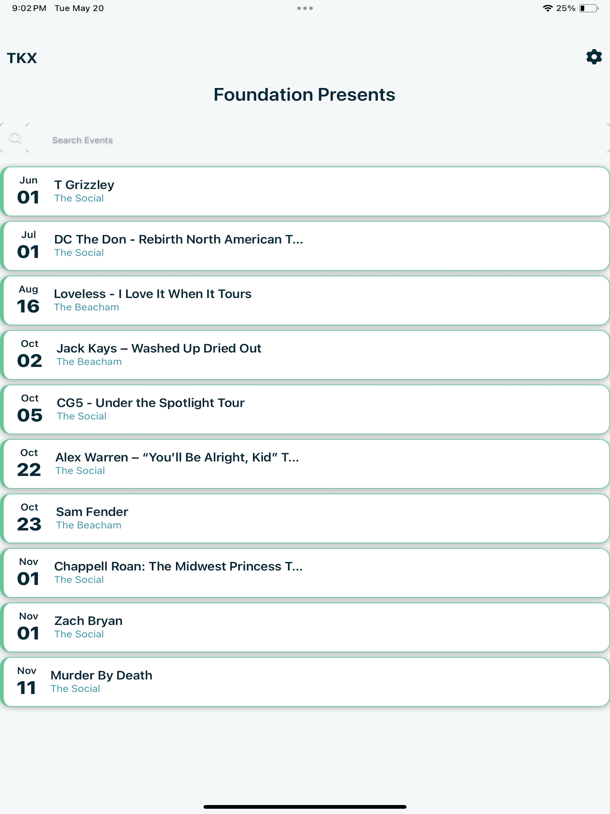 TKX - Venue Manager