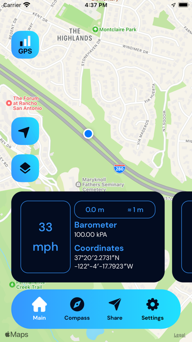 GPS Altimeter & Barometer Screenshot