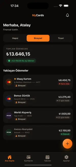 MyCards - Card Payment Tracker screenshot 2