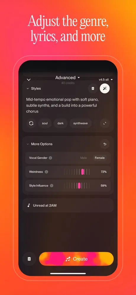 Suno - AI Songs, Music, Lyrics screenshot 2 of 6
