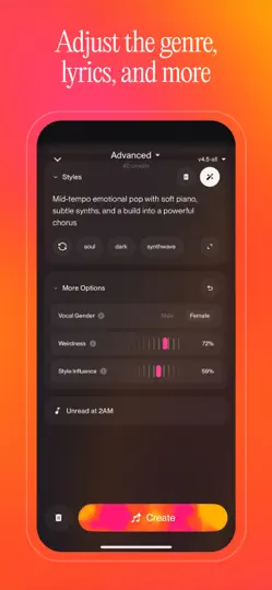 Suno - AI Songs & Music iPhone Screenshot 2