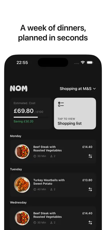 Nom: AI Meal Planner screenshot 1 of 6