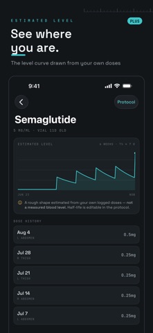 Peptally: Peptide Tracker iPhone screenshot
