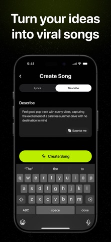Song AI: AI Music Generator iPhone screenshot