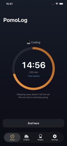 PomoLog: Focus Timer & Stats Screenshot 1 of 4