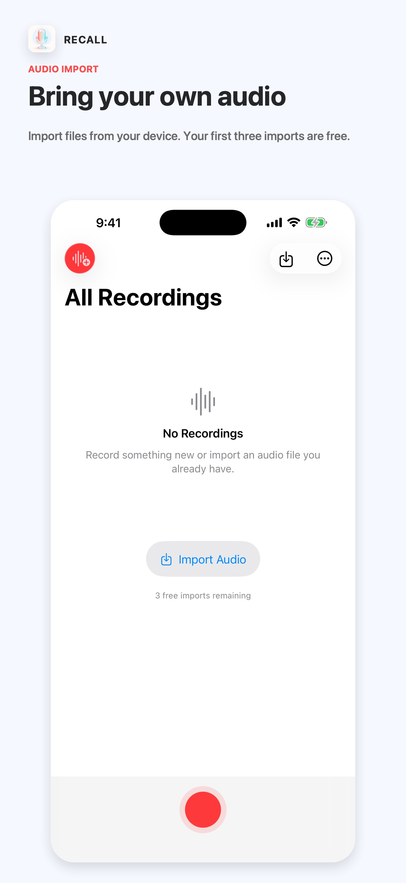 Recall: Audio to Text screenshot 2